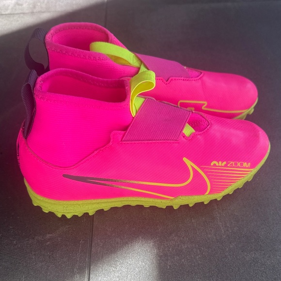 Nike Kids Neon Pink and Lime Turf Shoes - Picture 3 of 3